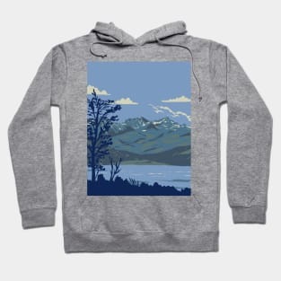 Tierra del Fuego National Park with Fagnano Lake Argentina WPA Art Deco Poster Hoodie